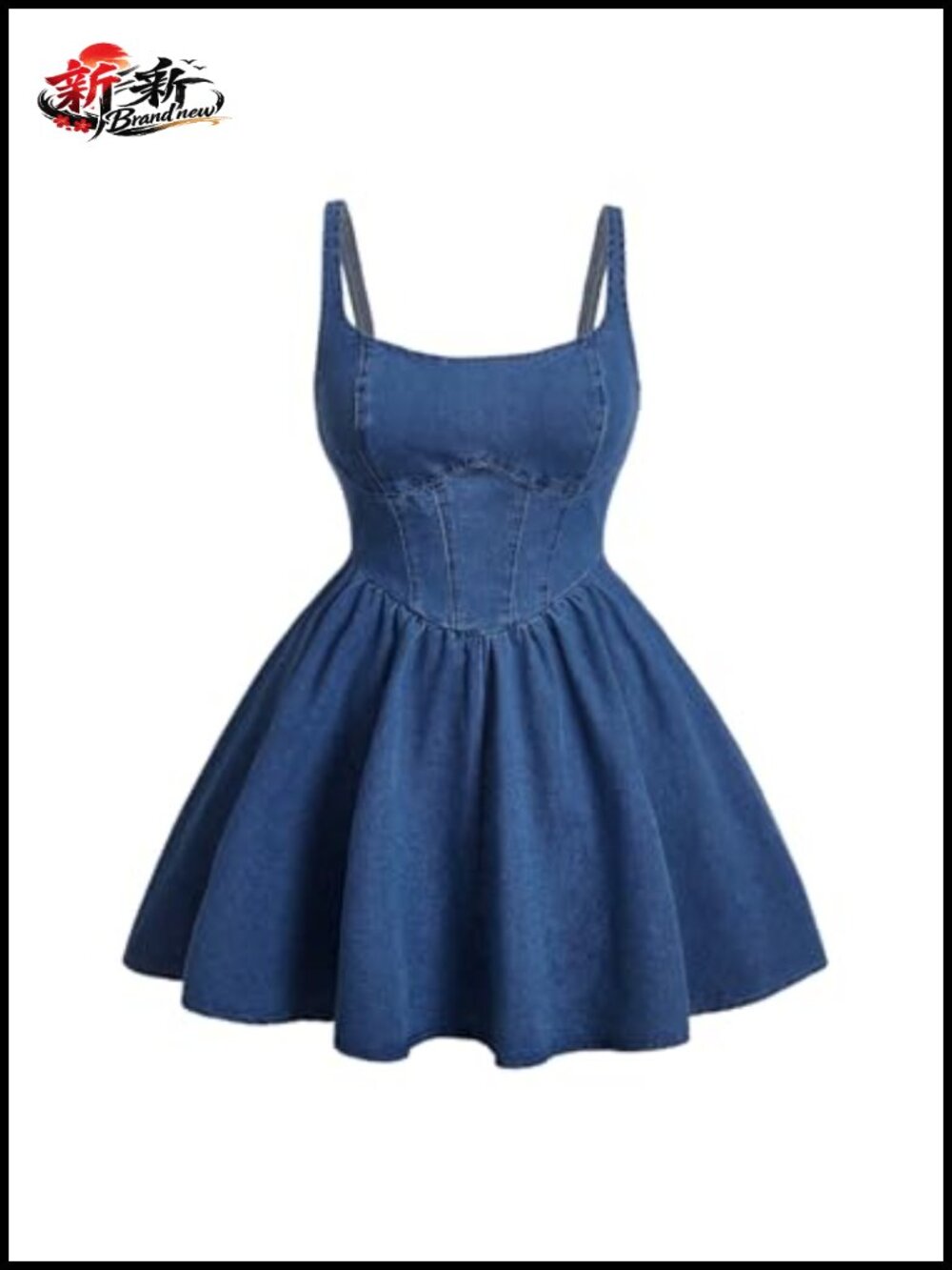 Plus Size Denim Sleeveless Scoop Neck Mini Dress